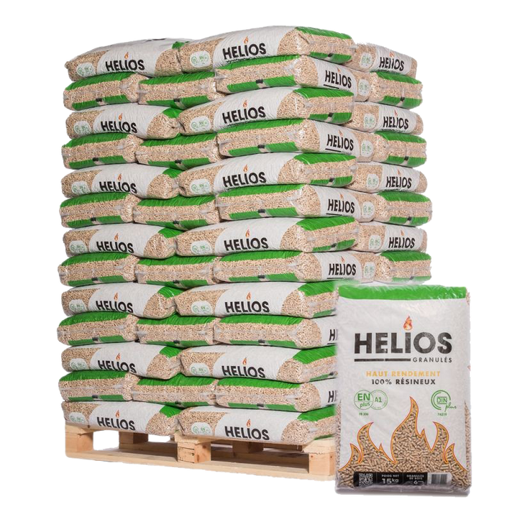 Pallet HELIOS houtpellets - 65 zakken van 15 kg